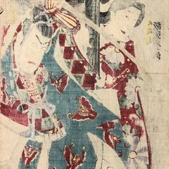 曽我復讐場 三枚続 國周画 ★本物 ☆真正の画像