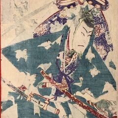 曽我復讐場 三枚続 國周画 ★本物 ☆真正