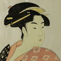 喜多川歌麿 「扇子をもった高島おひさ」 アダチ画 復刻版の画像