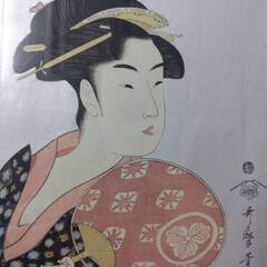 喜多川歌麿 「扇子をもった高島おひさ」 アダチ画 復刻版の画像