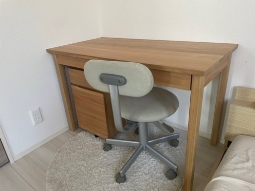 無印良品 無垢材 学習机 フルセット