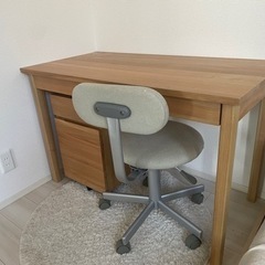 無印良品　無垢材　学習机　フルセット