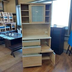 販売価格見直し済！【愛品倶楽部柏店】　創愛ファニチャ　ウッディ１００Ｒ　２枚扉キッチンボード　の画像