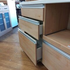 販売価格見直し済！【愛品倶楽部柏店】　創愛ファニチャ　ウッディ１００Ｒ　２枚扉キッチンボード　の画像