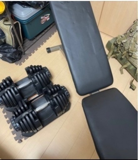 可変式ダンベル最大40キロ　ベンチセット