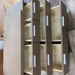 デスク一体型チェスト　ダークブラウン