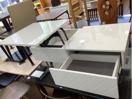 【トレファク花小金井店】Franc franc/リフティングテーブル/リフトアップテーブル/ホワイト/中古家具/武蔵野市/小平市/小金