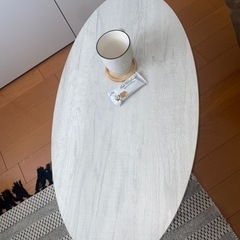 ローテーブル　ホワイト　折りたたみの画像