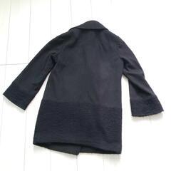 オーソドックスで使いやすい♥  異素材 ブラック ミドル丈コートの画像