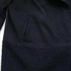 オーソドックスで使いやすい♥  異素材 ブラック ミドル丈コートの画像