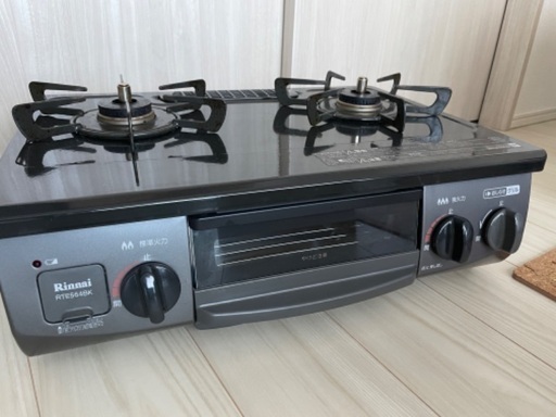 2口都市ガスコンロ rinnai RTE564BK