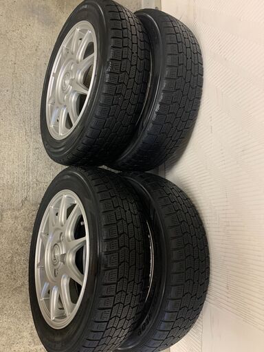 （受付中）軽自動車 スタッドレスタイヤ 美品ホイールセット ダンロップ  155/65R14 冬タイヤ