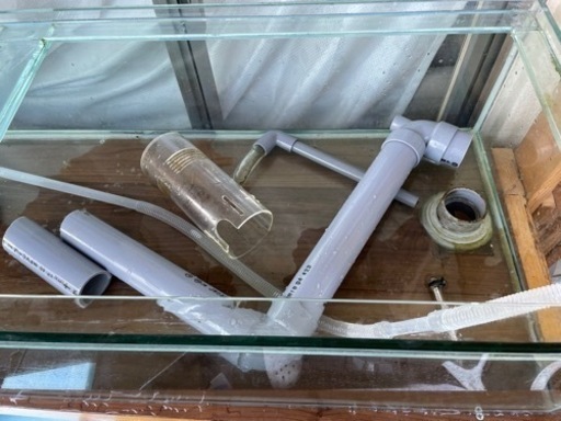 オーバーフローガラス水槽　118.5cm 39cm 高さ22.5cm (120 40 23)水槽　オーバーフロー　オーバーフロー水槽