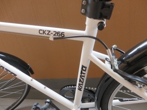 自転車 26インチ SHIMANO シマノ6段変速 KAZATO カザト CKZ-266 ブラック ホワイト スチールフレーム クイッ