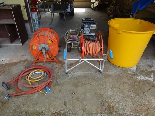 動力噴霧器（動噴）　ホース、200L容器セット　中古品