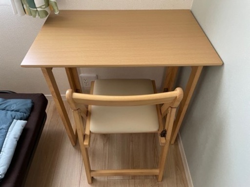 2021年⭐︎美品⭐︎折り畳みデスク＆チェア 机\u0026椅子 幅70cm奥行45cm 木製