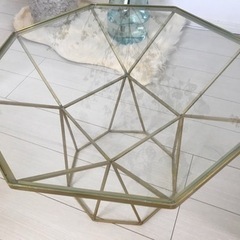ZARA HOME ガラステーブル 八角形 ZARA HOME 八角形 ガラステーブル 机/テーブル