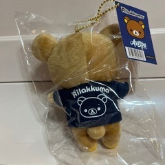 福岡アビスパ　ユニフォームを着たリラックマ　ぬいぐるみキーホルダーの画像