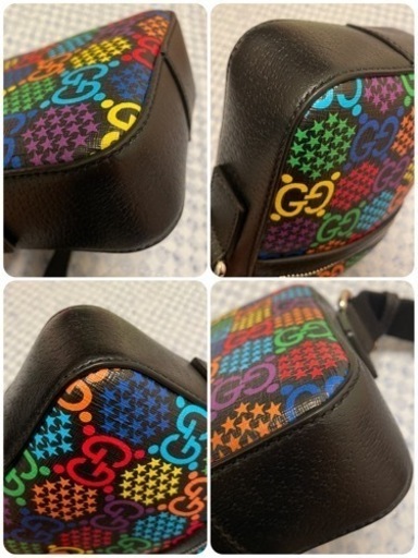 GUCCI×サイケデリック ショルダーバッグ ブラック×マルチカラー