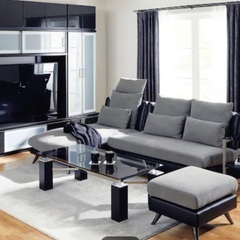 布張りカウチソファ　※取りに来て頂ける方限定 取りに来ていただける方限定✨》 布張りカウチソファ ※取りに