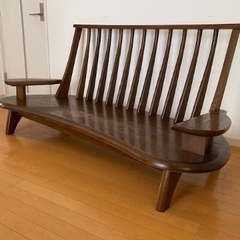 ◎最終お値下げしました‼️ 逸品 木製3人掛けソファ 無垢材 天...