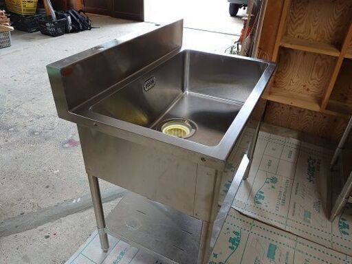※相談中【未使用】ステンレス　一槽シンク