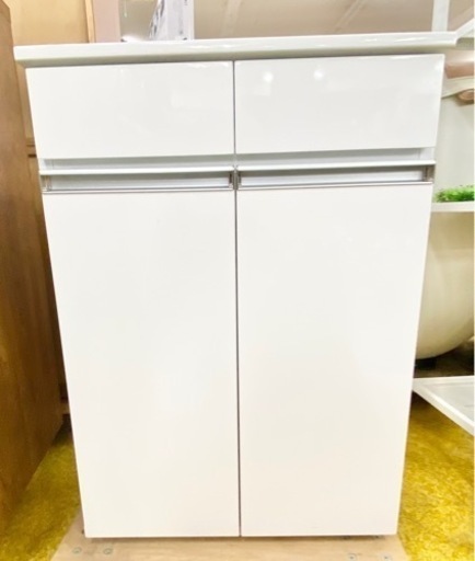 キッチンカウンター 幅55.5cm ゴミ箱収納☆ペールカウンター 白