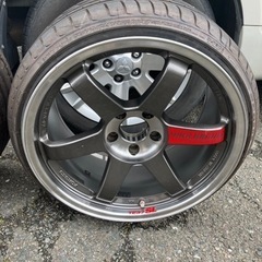 RAYS TE-37 SL 18インチVOLK RACING PCD 114.3 5H 5穴　10J +20　ホイール　深リム　2本　バリ山ほぼ新品★ 215/35/18