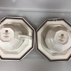 美品 GIVENCHY ジバンシー ペアコーヒーセット2客セット カップ＆ソーサー の画像