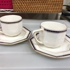 美品 GIVENCHY ジバンシー ペアコーヒーセット2客セット カップ＆ソーサー の画像