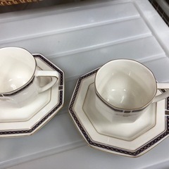 美品 GIVENCHY ジバンシー ペアコーヒーセット2客セット カップ＆ソーサー の画像