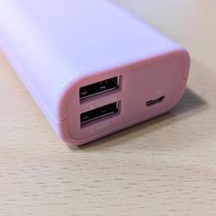BUFFALO モバイルバッテリー 5200mAh 2ポート ピンクの画像