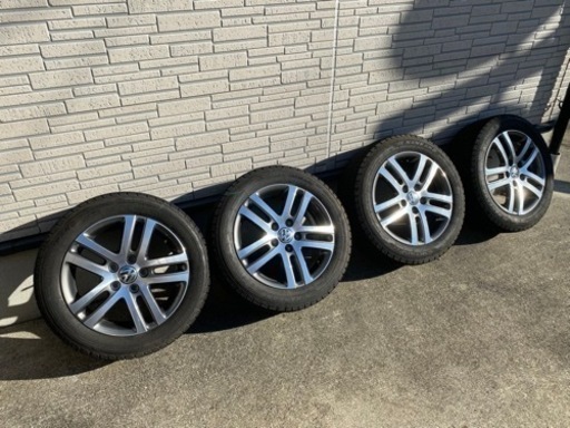 交渉中　スタッドレス ゴルフ7 VW ゴルフ 6 純正 16×6.5J+50 5H PCD112 ハブ径φ57 ４本 ガンメタ/ポリッシュ系 1ピース/Ｗスポーク