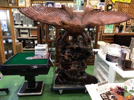 【愛品館八千代店】特大　大鷲　木製置物
