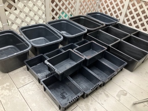 メダカ飼育用黒タライセット　プラ舟　トロ舟