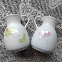 新品未使用品★有田焼　白磁小花レンジピッチャー2個の画像