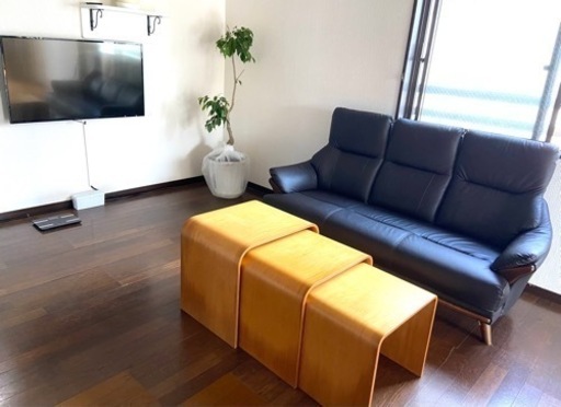 リビング家具　43型4Kモニター　観葉植物　等　7点セット