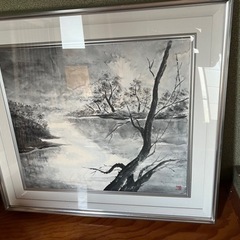 【差し上げます】額　墨絵　額縁　絵　掛け軸の画像