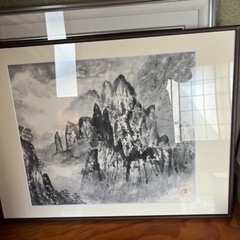 【差し上げます】額　墨絵　額縁　絵　掛け軸の画像