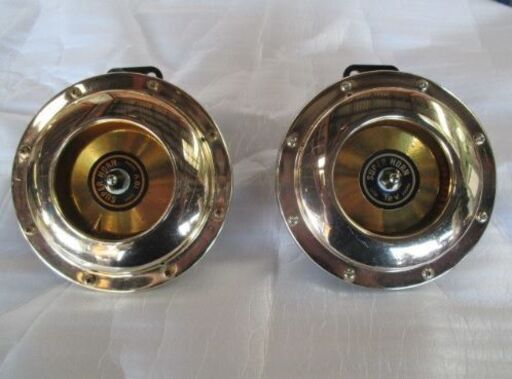 希少！スーパーホーン ベンツホーン ゴールド色 12V 15cm 鳴らし確認済み