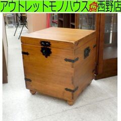 葛籠箱 つづら収納 金具付 木製和箪笥時代箱 和風アンティーク家...