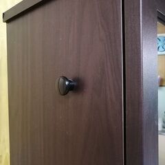 【鹿児島市リサイクルショップスターズ吉野店】ミラー付棚 棚 鏡 収納棚 ラック ダークブラウンの画像