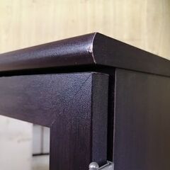 【鹿児島市リサイクルショップスターズ吉野店】ミラー付棚 棚 鏡 収納棚 ラック ダークブラウンの画像