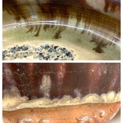水盤　ヒビ有り　水漏れ無し　三ツ脚　骨董　メダカ鉢　　脚部波紋有りの画像