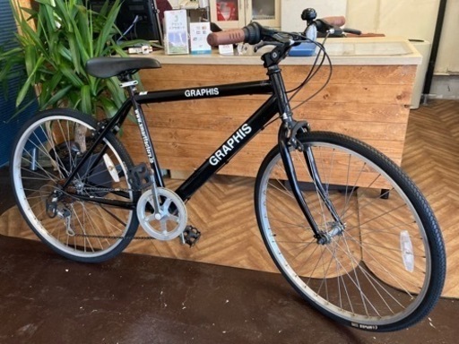 【タイヤ・チューブ新品！】6段変速　26インチクロスバイク　ブラック