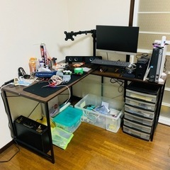 ■L型デスク テレワーク パソコンデスク「絶賛引越し中」■