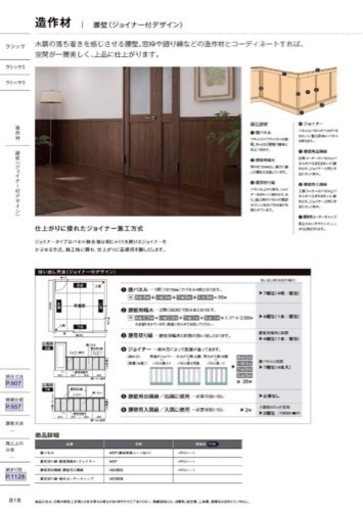 造作材　腰壁(ジョイナー付デザイン)