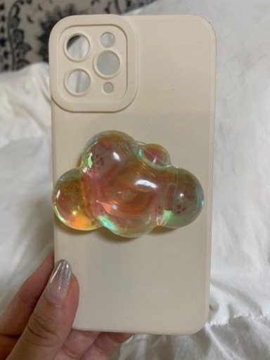 Iphone 11 pro ケース　クラウドグリップ付き　雲　オーロラ