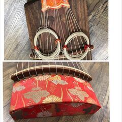 美品 琴 稽古用 13弦 すだれ彫り 並甲 角巻 和楽器 　約183cm の画像