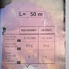 未使用 登山用ロープ10mm 50M ザイル BEAL ベアールの画像